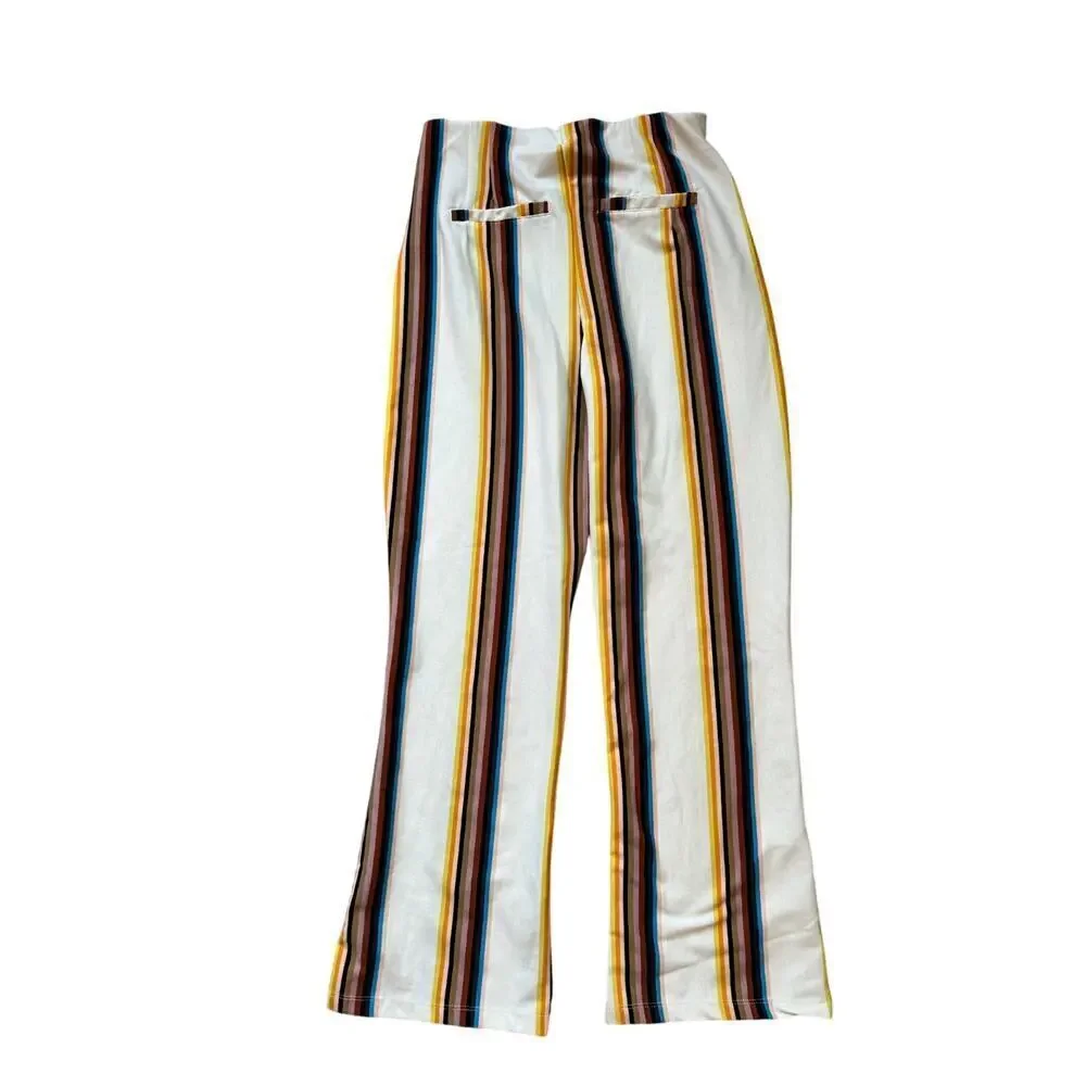 FREE PEOPLE Pants, Size 4, Striped, colorful, wide leg, high waist